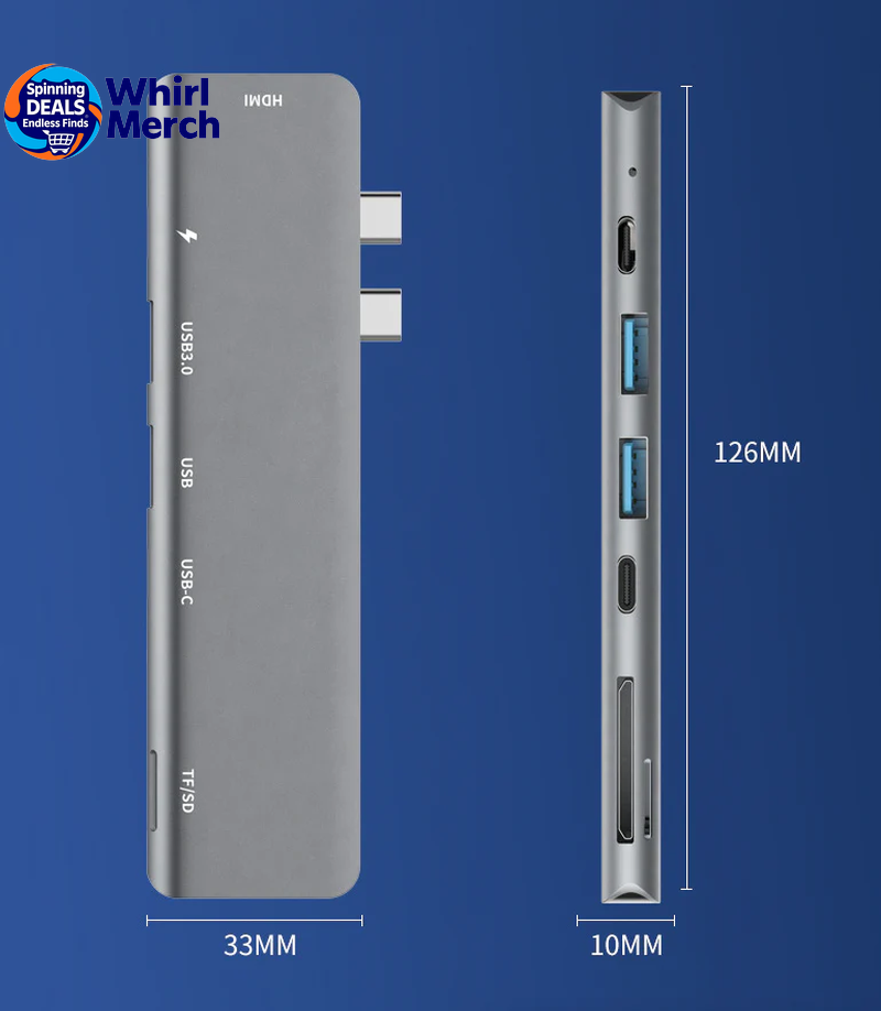 USB-C Multiport Hub with HDMI 4K Output and USB 3.0 Ports for MacBook Pro/Air