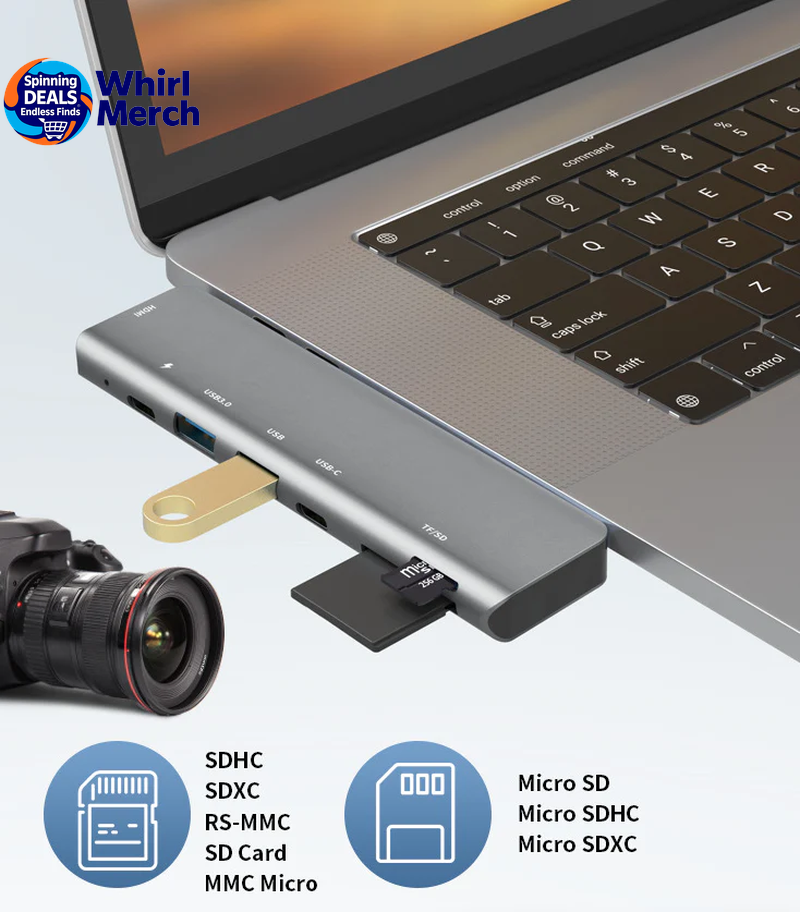 USB-C Multiport Hub with HDMI 4K Output and USB 3.0 Ports for MacBook Pro/Air